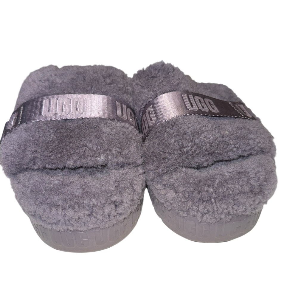 UGG Charcoal Fluffy Slippers